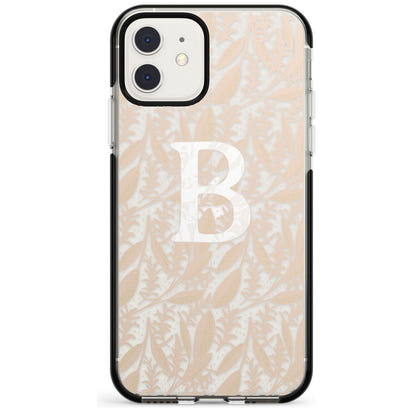 Monogramme personnalisé, motif floral abstrait subtil.