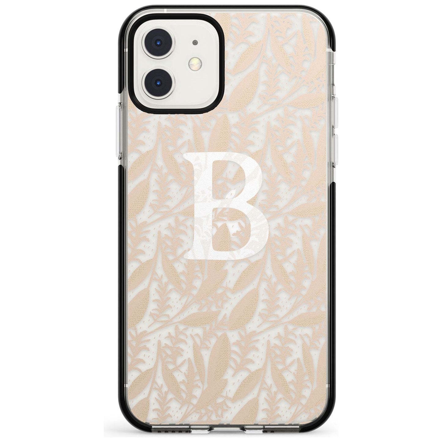 Monogramme personnalisé, motif floral abstrait subtil.