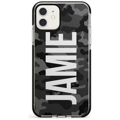 Personalised Black Camo Name Vertical