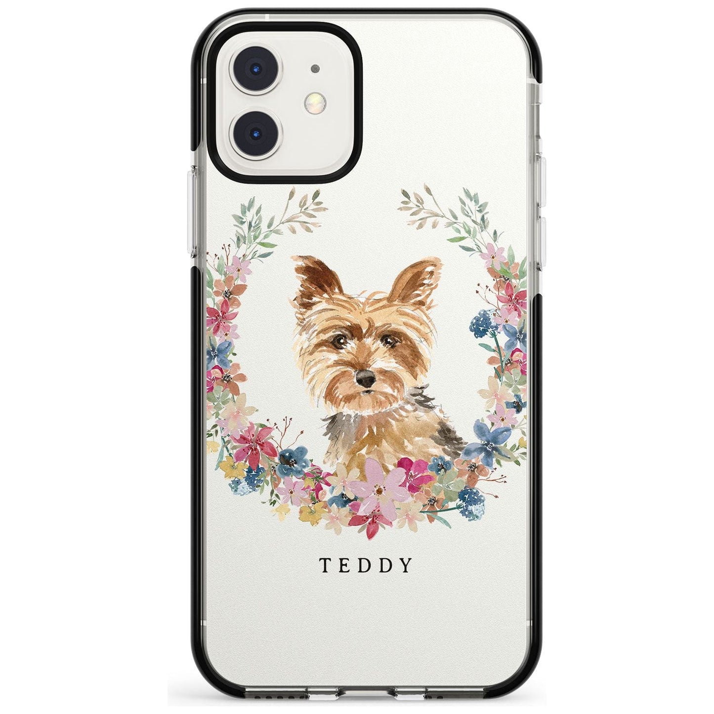 Personalised Yorkshire Terrier Floral Portrait
