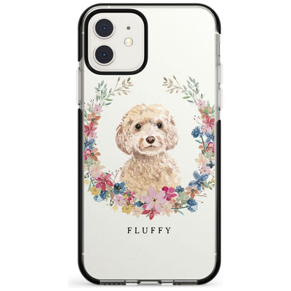 Personalised Champagne Cockapoo Floral Portrait