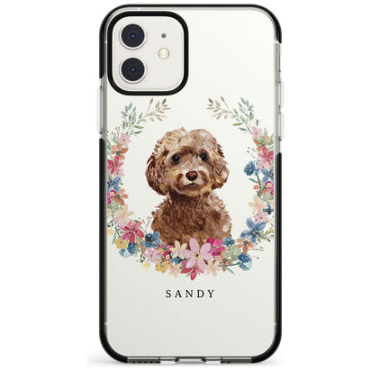 Personalised Brown Cockapoo Floral Portrait