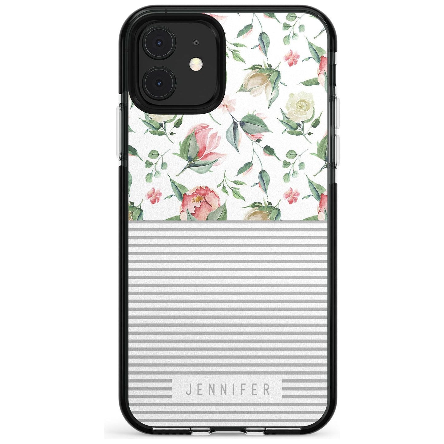 Personalised Light Floral Pattern & Stripes