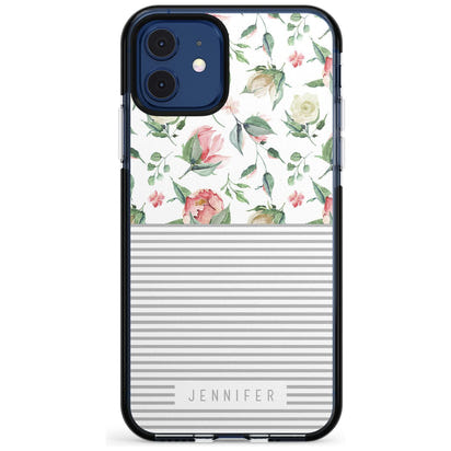 Personalised Light Floral Pattern & Stripes