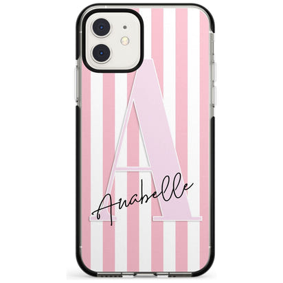 Personalised Pink Stripes & Monogram
