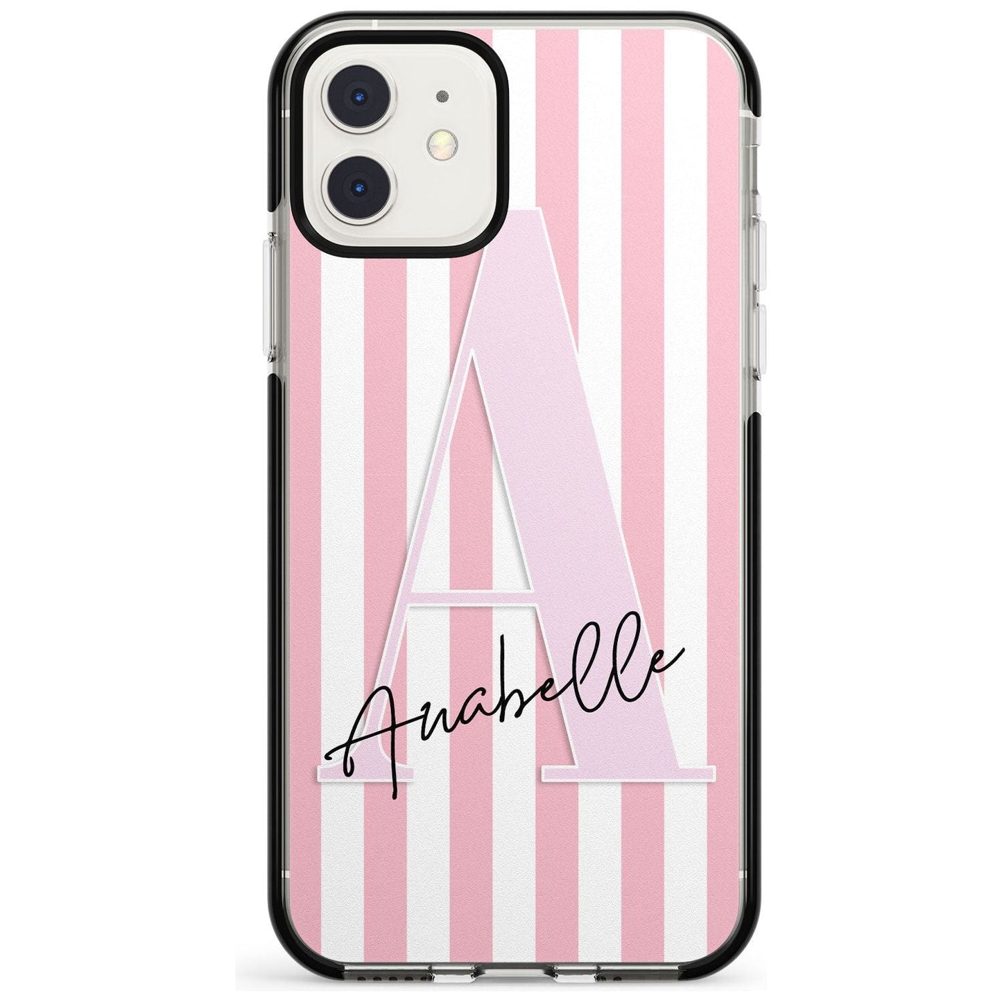 Personalised Pink Stripes & Monogram