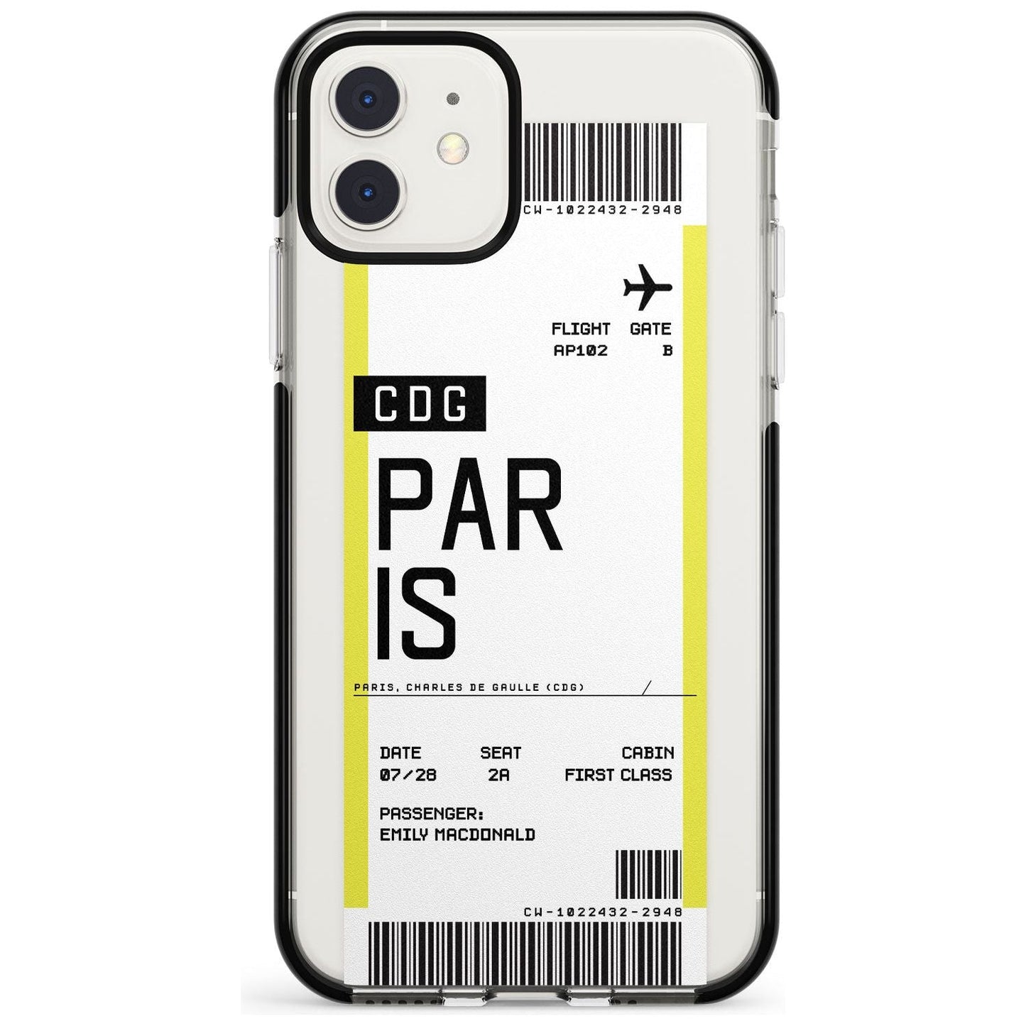 Personalised Paris Boarding Pass