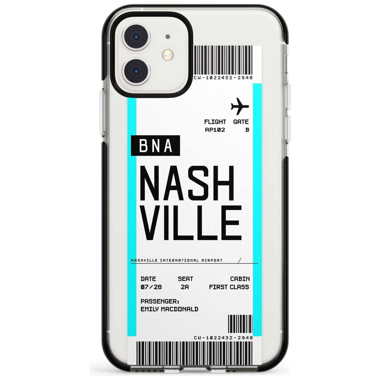 Carte d'embarquement personnalisée pour Nashville