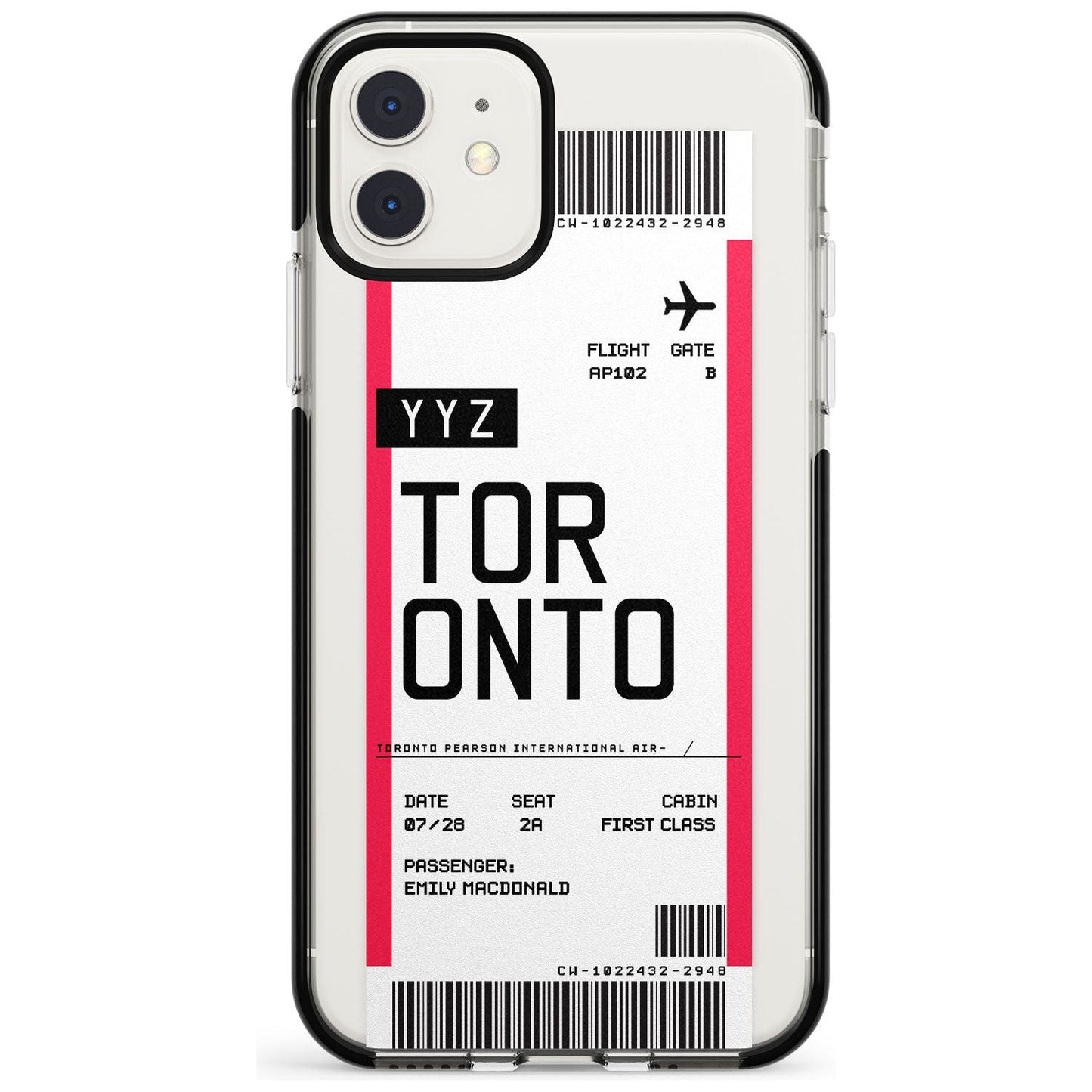 Personalised Toronto Boarding Pass