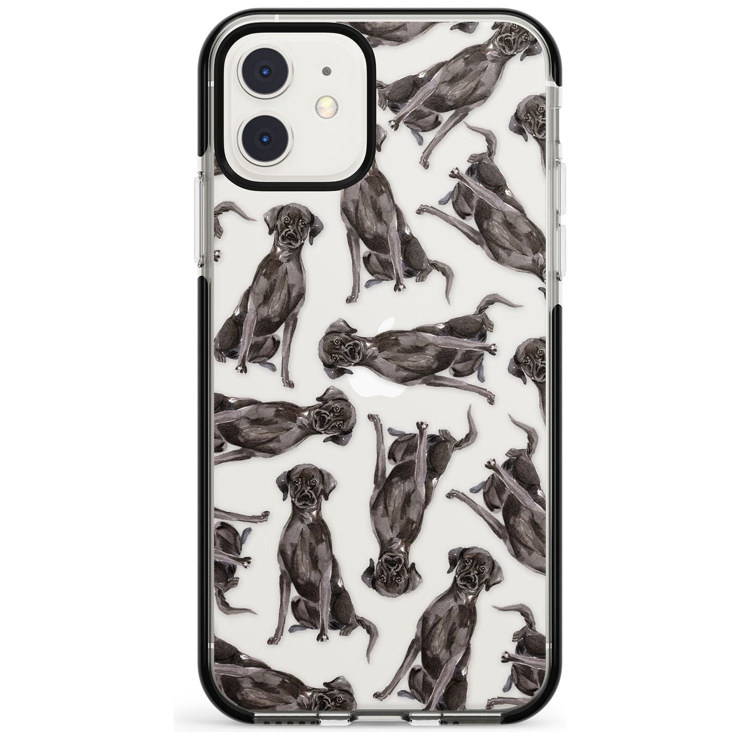 Black Labrador Watercolor Pattern