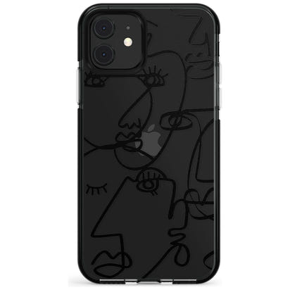 Abstract Line Art Black Clear