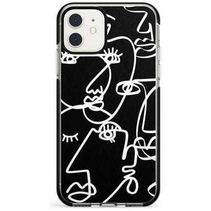 Art abstrait au trait blanc et noir