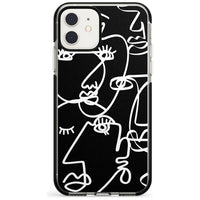 Art abstrait au trait blanc et noir