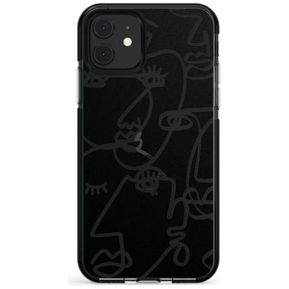 Abstract Line Art Clear Black