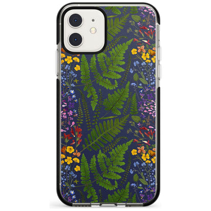 Busy Floral And Fern Design Navy