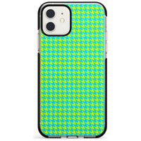 Neon Lime & Turquoise Houndstooth