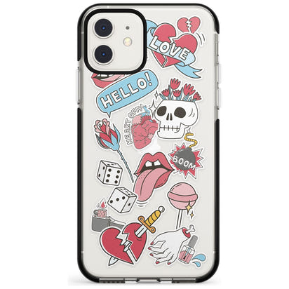 Autocollants Crâne et Fleurs