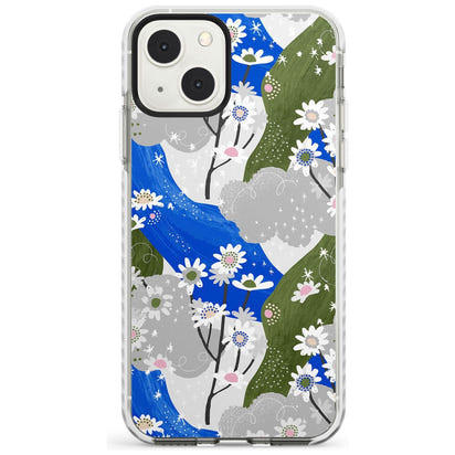 Blue & Grey Daisies Pattern