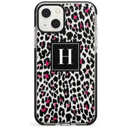 Personalised Clear Pink Leopard Monogram