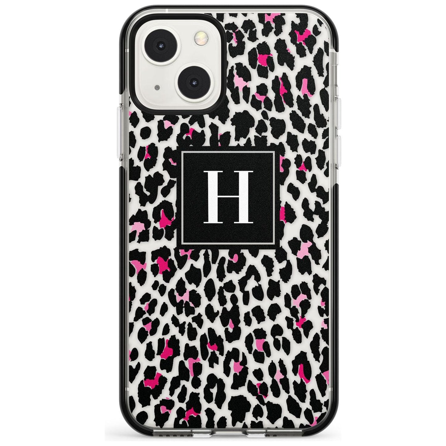 Personalised Clear Pink Leopard Monogram