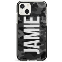 Personalised Black Camo Name Vertical