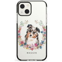 Personalised Australian Shepherd Floral Portrait
