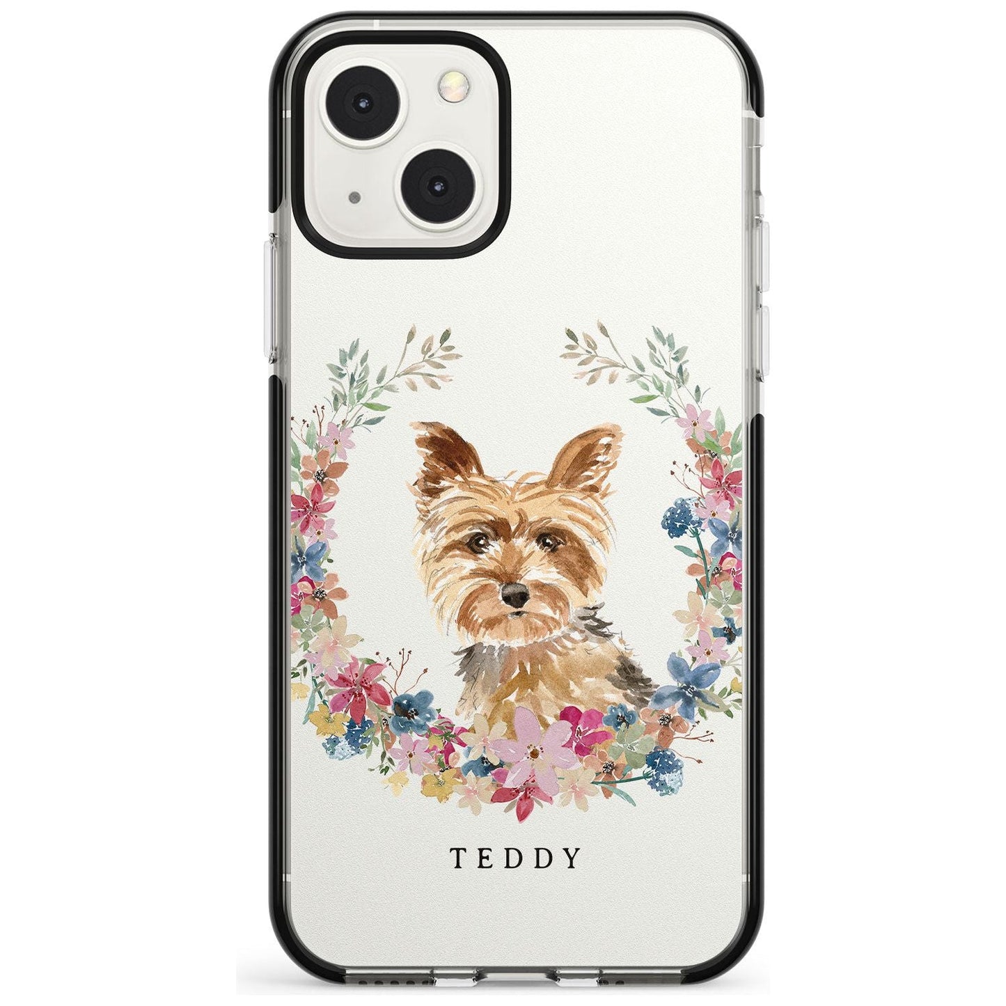 Personalised Yorkshire Terrier Floral Portrait