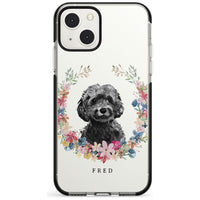 Personalised Black Cockapoo Floral Portrait
