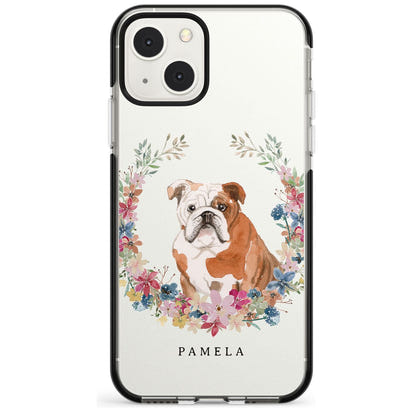Personalised English Bulldog Floral Portrait