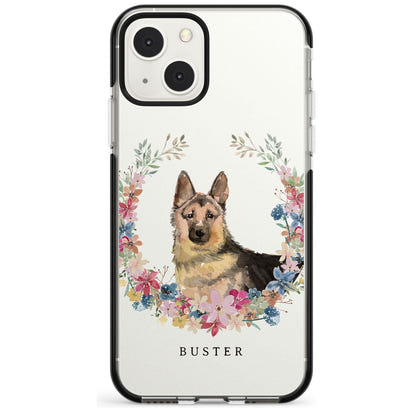 Personalised German Shepherd Floral Portrait