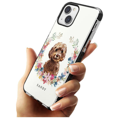Personalised Brown Cockapoo Floral Portrait