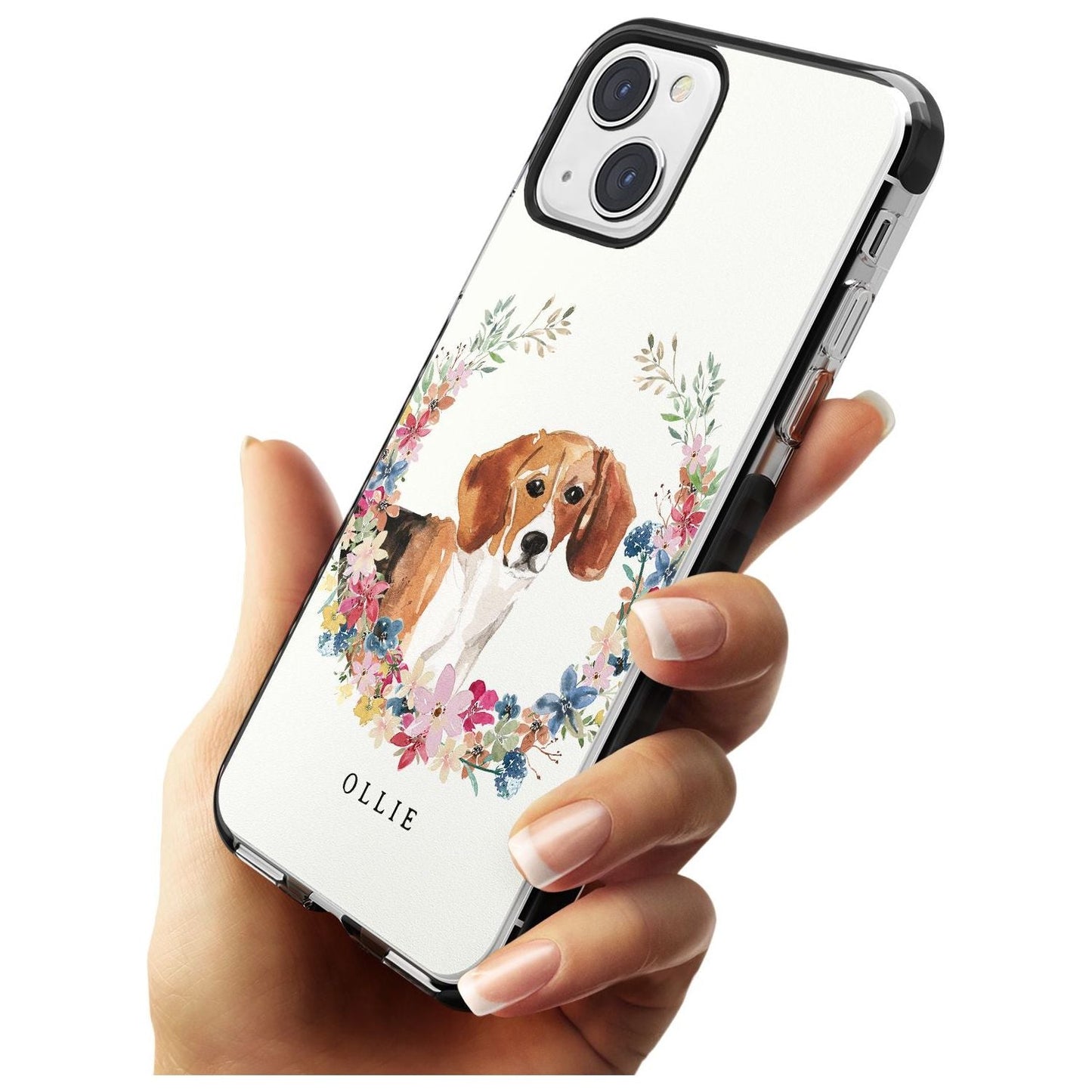 Personalised Beagle Floral Portrait