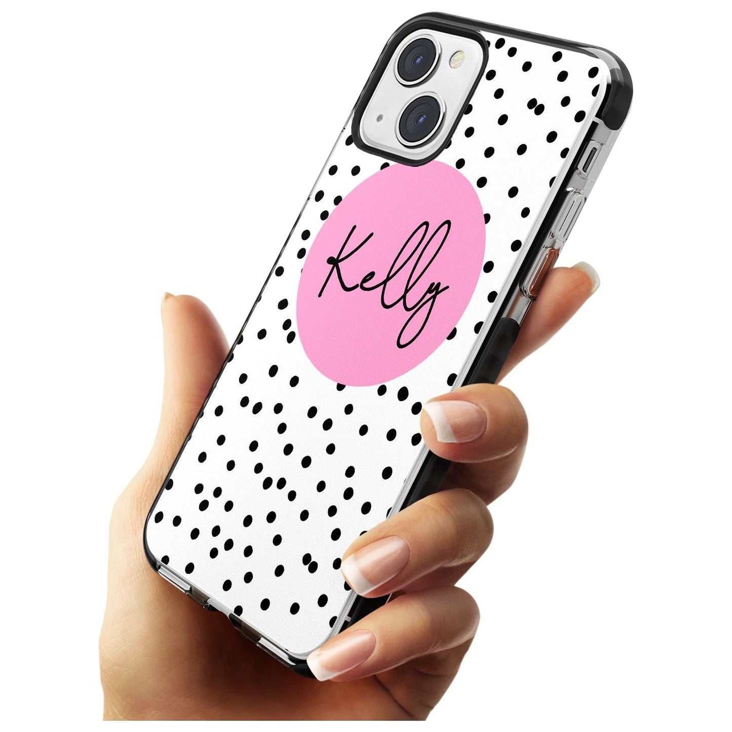 Personalised Pink Circle & Dots