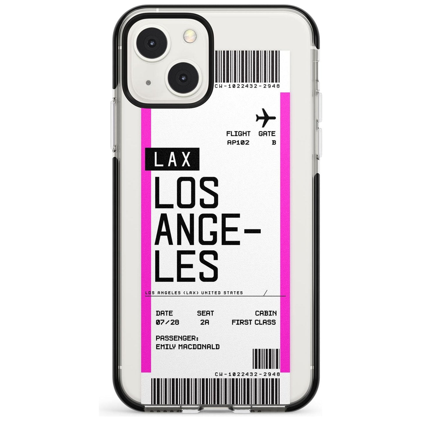 Personalisierte Bordkarte für Los Angeles