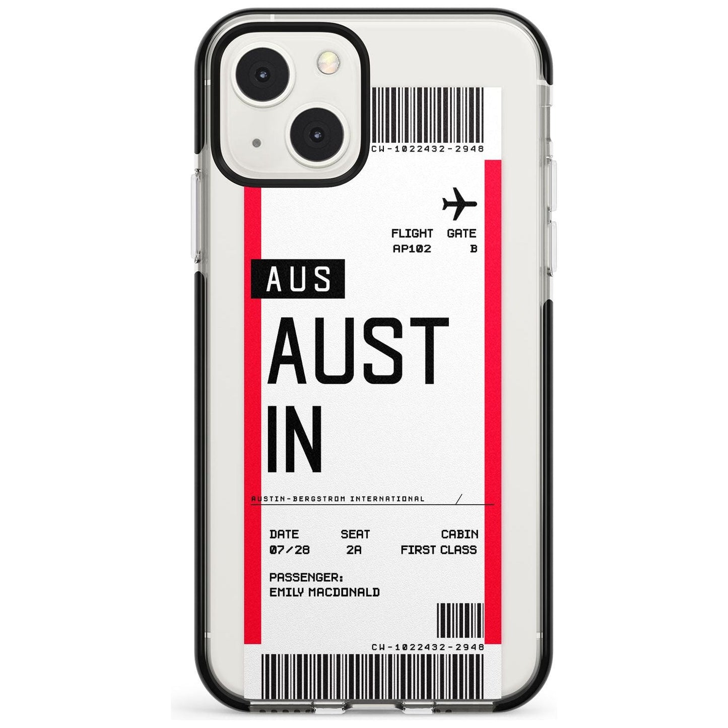 Personalised Austin Boarding Pass