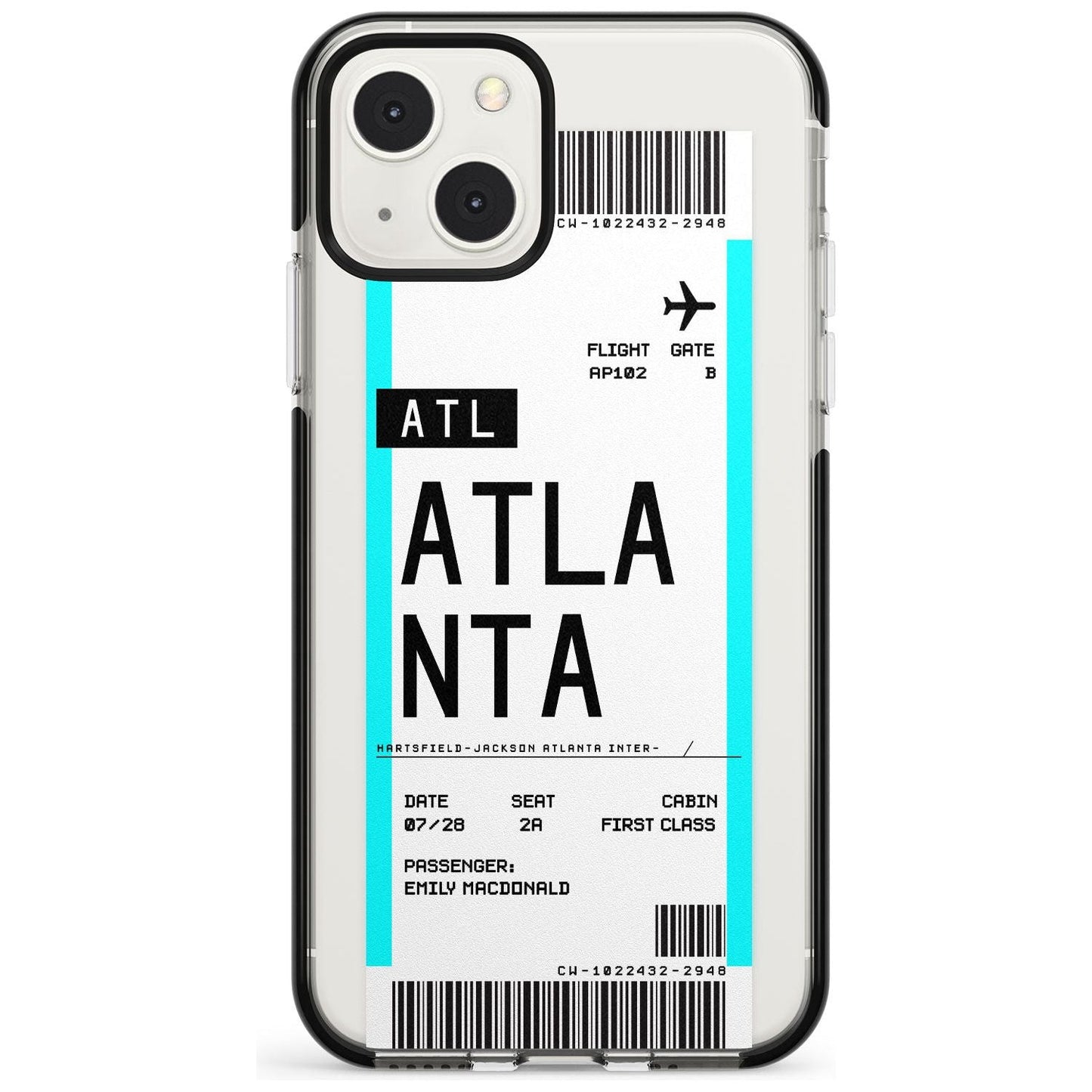 Personalisierte Atlanta-Bordkarte