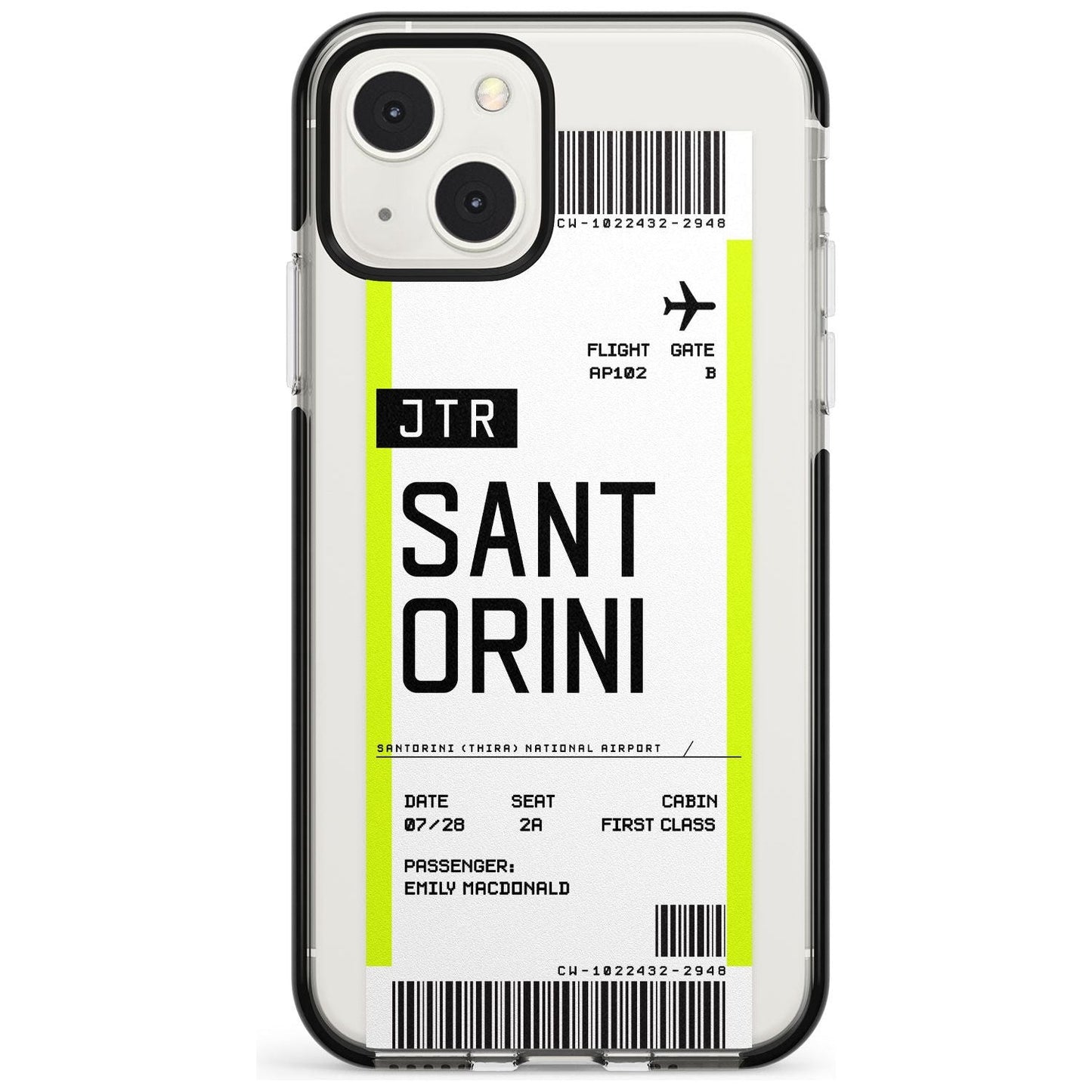 Personalisierte Bordkarte für Santorini
