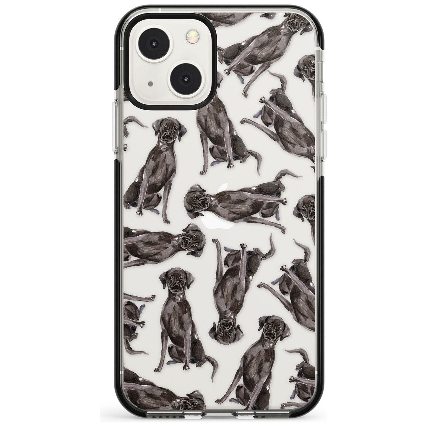 Black Labrador Watercolor Pattern