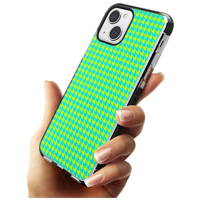 Neon Lime & Turquoise Houndstooth