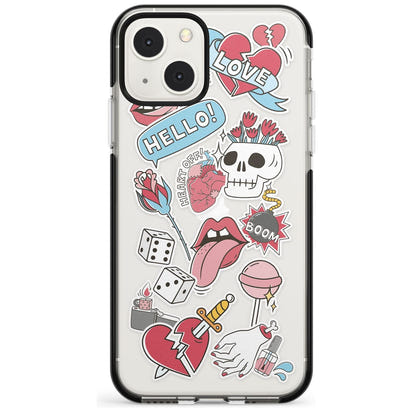 Autocollants Crâne et Fleurs