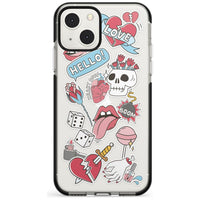 Autocollants Crâne et Fleurs