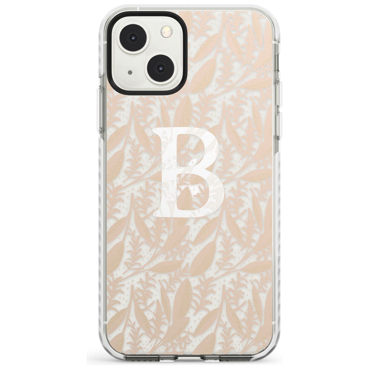 Monogramme personnalisé, motif floral abstrait subtil.