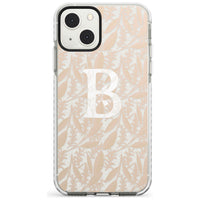 Monogramme personnalisé, motif floral abstrait subtil.