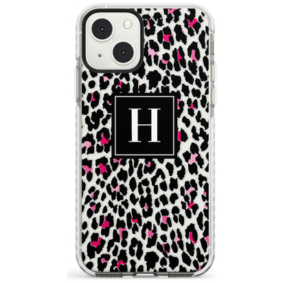 Personalised Clear Pink Leopard Monogram