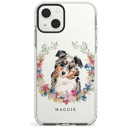 Personalised Australian Shepherd Floral Portrait