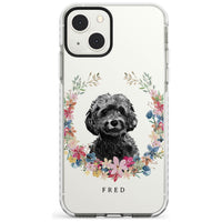 Personalised Black Cockapoo Floral Portrait
