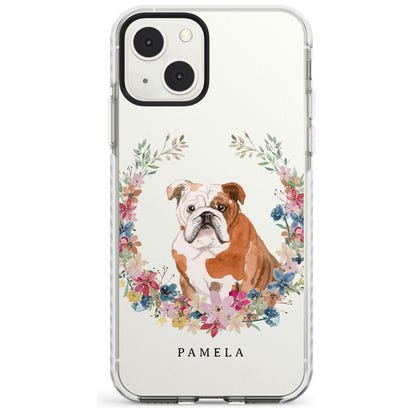 Personalised English Bulldog Floral Portrait