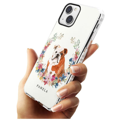 Personalised English Bulldog Floral Portrait