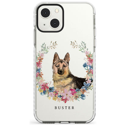 Personalised German Shepherd Floral Portrait