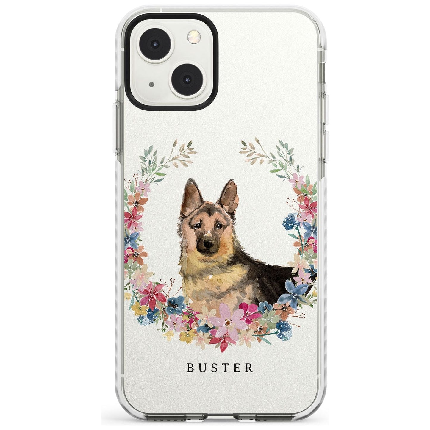 Personalised German Shepherd Floral Portrait